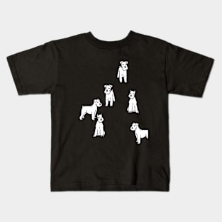 German Dog White Silhouette Art Print  #3 Kids T-Shirt